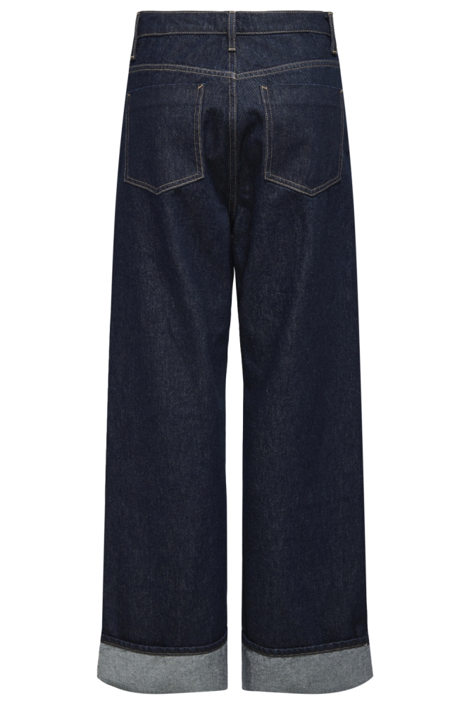 ONLHOPE HW WIDE FOLD UP RINSE DNM C 15347095 Dark Blue Denim/Rinse